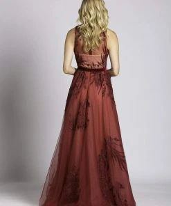 Lara Dresses - 33527 Lace Illusion Jewel A-line Dress