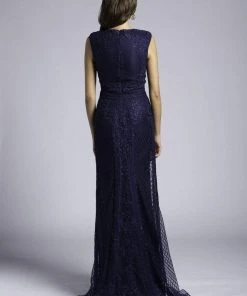 Lara Dresses - 33628 V-neck Beaded Sheath Gown