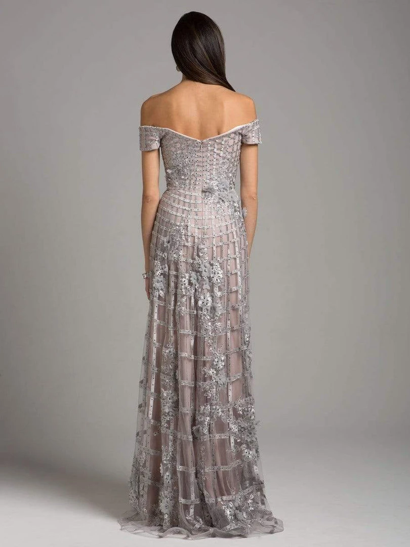 Formal Gowns Lara Dresses - 33650 Floral Appliqued Off Shoulder Gown 6 Formal Gowns Lara Dresses - 33650 Floral Appliqued Off Shoulder Gown