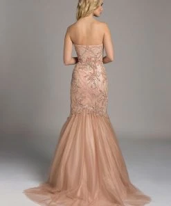 Formal Gowns Lara Dresses - 42625 Splendid Strapless Mermaid Gown With Tulle Skirt 5 Formal Gowns Lara Dresses - 42625 Splendid Strapless Mermaid Gown With Tulle Skirt