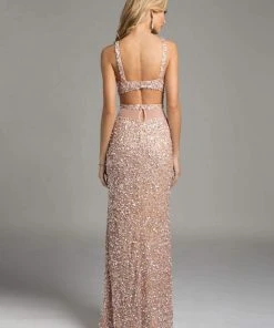 Lara Dresses - 42633 Angelic Cutout Halter Gown