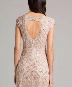 Lara Dresses Embellished Scoop Sheath Evening Dress 33404 - 1 Pc Ivory In Size 10 Available