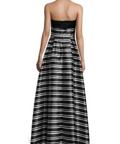 Laundry - 97R15202 Strapless Striped Mikado Ballgown Formal Gowns 8 Laundry - 97R15202 Strapless Striped Mikado Ballgown Formal Gowns