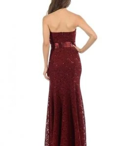 Lenovia - 5113 Strapless Sweetheart Sequined Lace Dress Formal Gowns 46 Lenovia - 5113 Strapless Sweetheart Sequined Lace Dress Formal Gowns