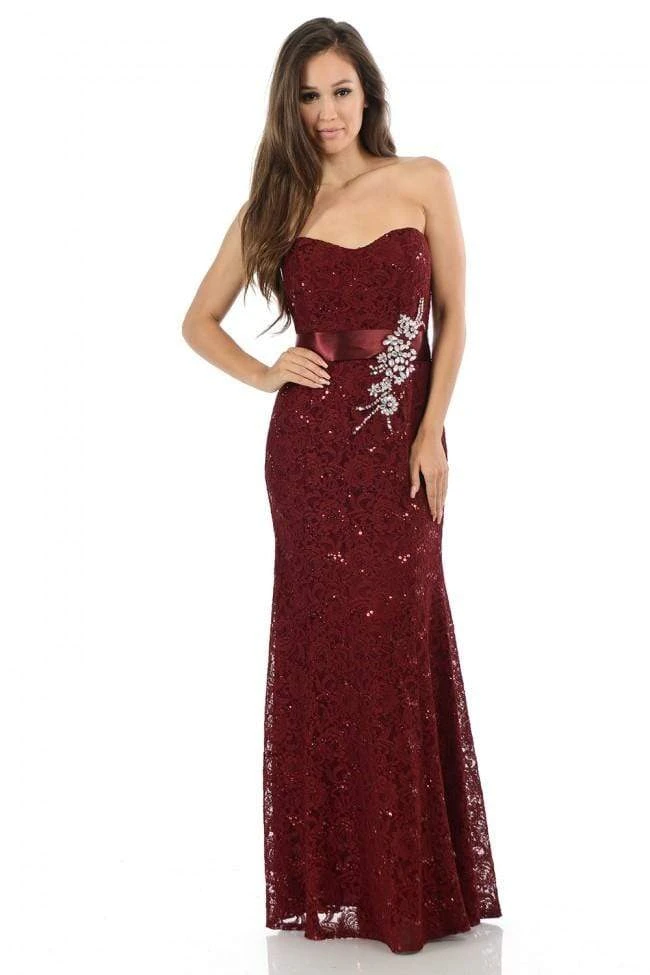 Lenovia - 5113 Strapless Sweetheart Sequined Lace Dress Formal Gowns 25 Lenovia - 5113 Strapless Sweetheart Sequined Lace Dress Formal Gowns