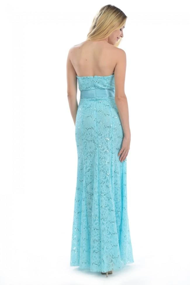 Lenovia - 5113 Strapless Sweetheart Sequined Lace Dress Formal Gowns 4 Lenovia - 5113 Strapless Sweetheart Sequined Lace Dress Formal Gowns