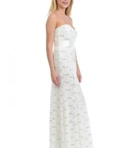 Lenovia - 5113 Strapless Sweetheart Sequined Lace Dress Formal Gowns 34 Lenovia - 5113 Strapless Sweetheart Sequined Lace Dress Formal Gowns