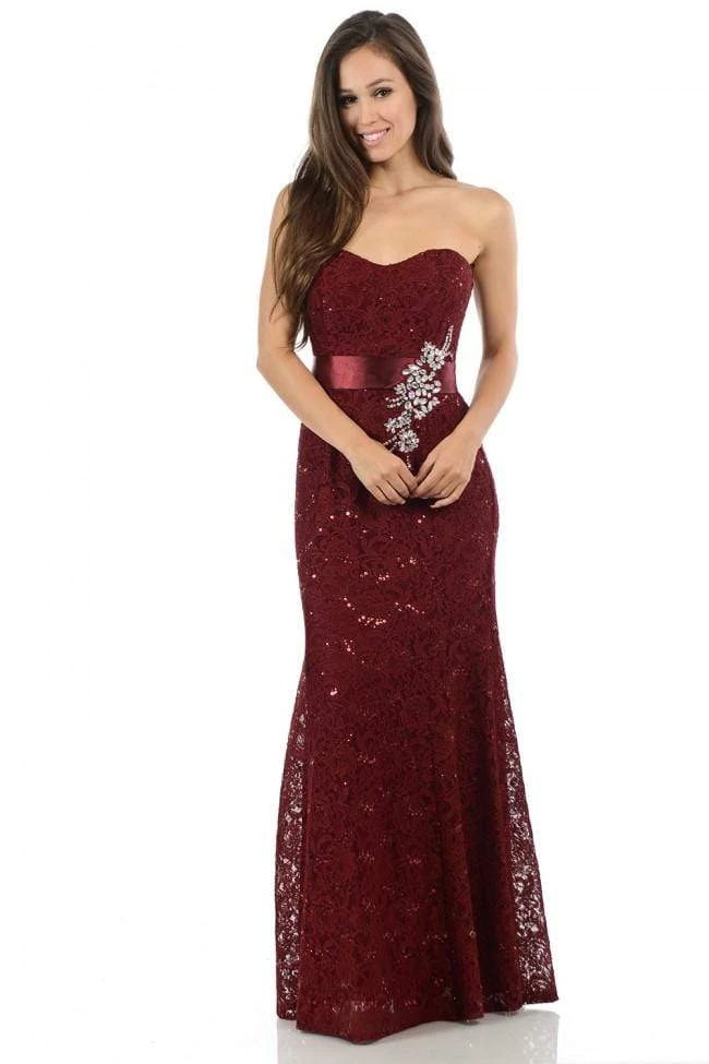 Lenovia - 5113 Strapless Sweetheart Sequined Lace Dress Formal Gowns 23 Lenovia - 5113 Strapless Sweetheart Sequined Lace Dress Formal Gowns