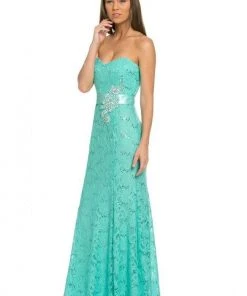 Lenovia - 5113 Strapless Sweetheart Sequined Lace Dress Formal Gowns 38 Lenovia - 5113 Strapless Sweetheart Sequined Lace Dress Formal Gowns