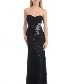 Lenovia - 5113 Strapless Sweetheart Sequined Lace Dress Formal Gowns 28 Lenovia - 5113 Strapless Sweetheart Sequined Lace Dress Formal Gowns