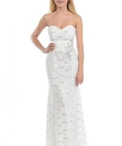 Lenovia - 5113 Strapless Sweetheart Sequined Lace Dress Formal Gowns 32 Lenovia - 5113 Strapless Sweetheart Sequined Lace Dress Formal Gowns