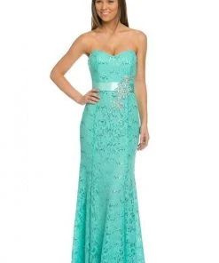 Lenovia - 5113 Strapless Sweetheart Sequined Lace Dress Formal Gowns 37 Lenovia - 5113 Strapless Sweetheart Sequined Lace Dress Formal Gowns