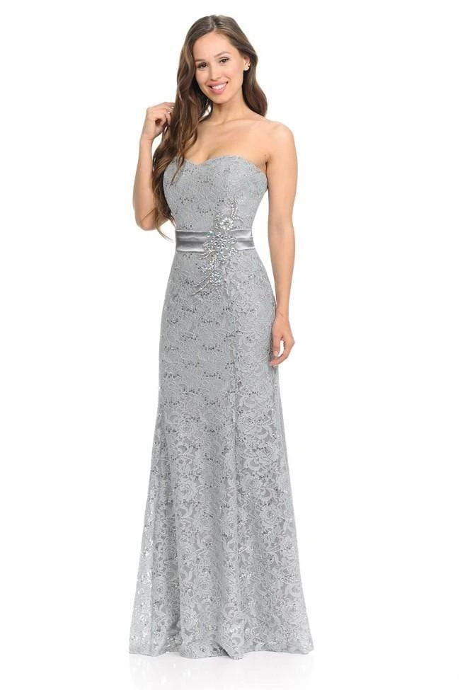 Lenovia - 5113 Strapless Sweetheart Sequined Lace Dress Formal Gowns 20 Lenovia - 5113 Strapless Sweetheart Sequined Lace Dress Formal Gowns