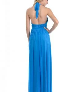 Lenovia - 5115 Crystal Embellished Plunging Halter Dress Formal Gowns