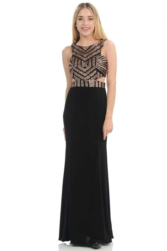 Formal Gowns Lenovia - 5146 Geometric Sequined Halter Sheath Dress 6 Formal Gowns Lenovia - 5146 Geometric Sequined Halter Sheath Dress