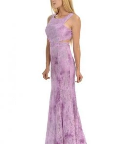 Formal Gowns Lenovia - 5151 Lace Halter Neck Fit And Flare Dress