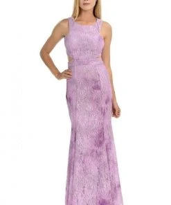 Formal Gowns Lenovia - 5151 Lace Halter Neck Fit And Flare Dress