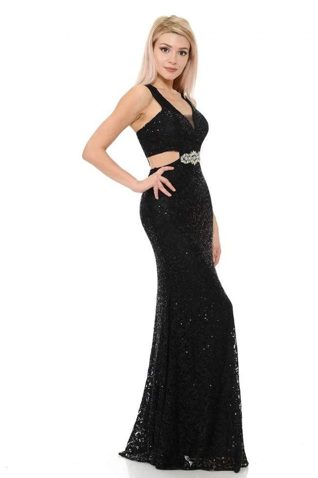 Lenovia - 5170 Lace Plunging V-Neck Evening Dress 15 Lenovia - 5170 Lace Plunging V-Neck Evening Dress