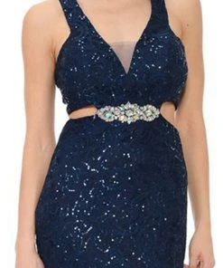 Lenovia - 5170 Lace Plunging V-Neck Evening Dress 29 Lenovia - 5170 Lace Plunging V-Neck Evening Dress