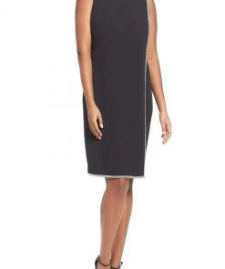 Cocktail Dresses London Times - L1930M Crystal Trim Sheath Dress