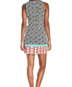 London Times - T2701M Tribel Print Scoop Neck Short Cotton Dress Cocktail Dresses