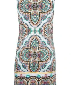 Cocktail Dresses London Times - T3327M Multi-Print Scoop Neck Shift Dress 8 Cocktail Dresses London Times - T3327M Multi-Print Scoop Neck Shift Dress