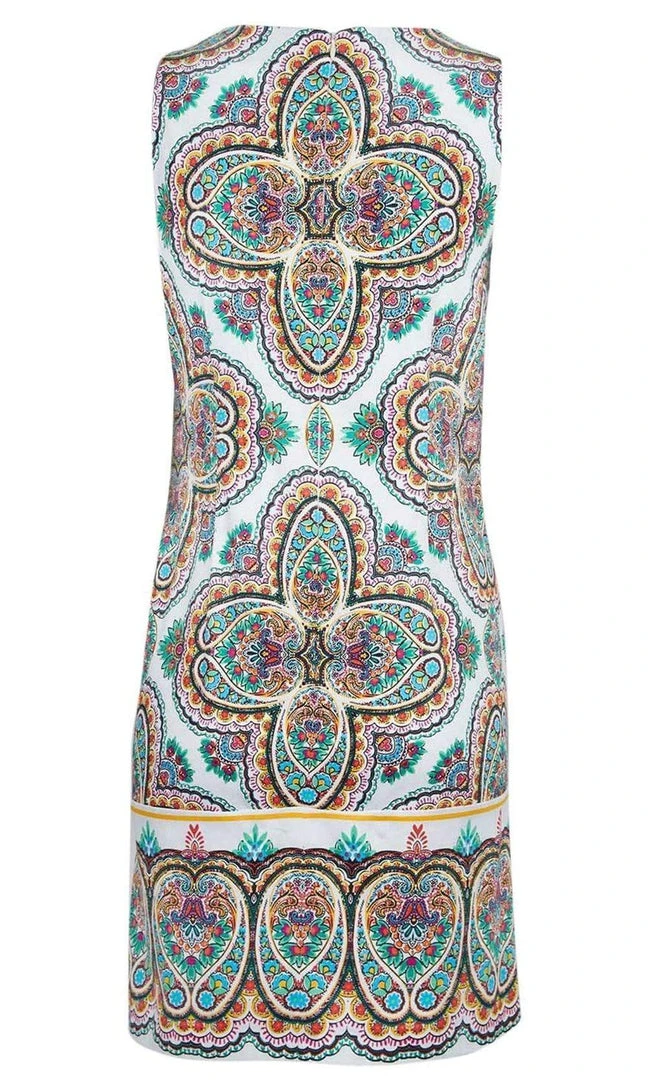 Cocktail Dresses London Times - T3327M Multi-Print Scoop Neck Shift Dress 5 Cocktail Dresses London Times - T3327M Multi-Print Scoop Neck Shift Dress