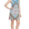Cocktail Dresses London Times - T3343M Sleeveless Multi Print Sheath Short Dress