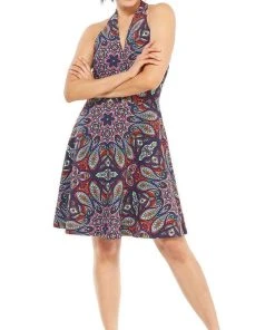 London Times - T3536M Floral Halter A-Line Dress Cocktail Dresses