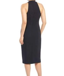 London Times - T3569M Halter Column Cocktail Dress