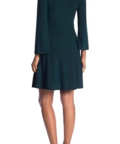 London Times - T3732M Long Sleeve V-Neck Solid Jersey Short Dress 13 London Times - T3732M Long Sleeve V-Neck Solid Jersey Short Dress