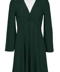 London Times - T3732M Long Sleeve V-Neck Solid Jersey Short Dress 14 London Times - T3732M Long Sleeve V-Neck Solid Jersey Short Dress