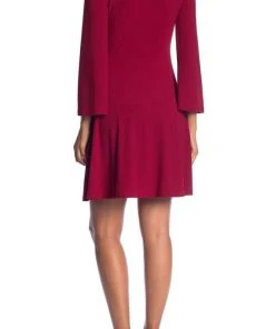 London Times - T3732M Long Sleeve V-Neck Solid Jersey Short Dress 16 London Times - T3732M Long Sleeve V-Neck Solid Jersey Short Dress