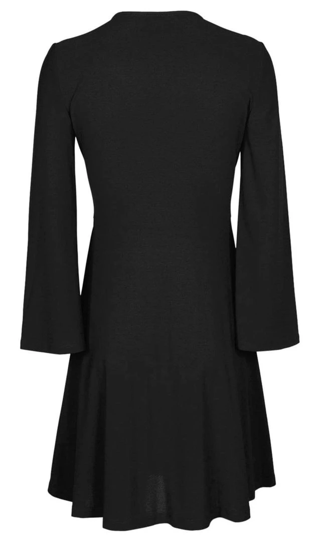 London Times - T3732M Long Sleeve V-Neck Solid Jersey Short Dress 4 London Times - T3732M Long Sleeve V-Neck Solid Jersey Short Dress