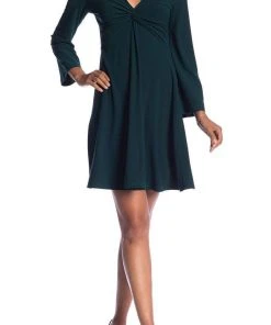 London Times - T3732M Long Sleeve V-Neck Solid Jersey Short Dress 12 London Times - T3732M Long Sleeve V-Neck Solid Jersey Short Dress