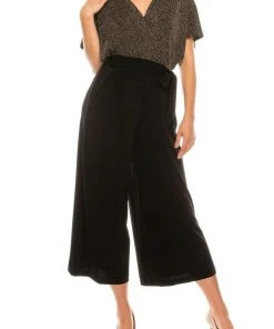 London Times - T3834M Two Toned V-Neck Jumpsuit Plus Size Dresses