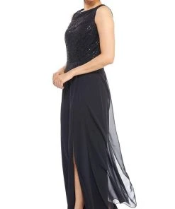 London Times - T3848M Sequin Lace Top Split Leg Jumpsuit Prom Dresses 12 London Times - T3848M Sequin Lace Top Split Leg Jumpsuit Prom Dresses