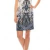 London Times - T4217M Cap Sleeve Cutout Print Sheath Dress