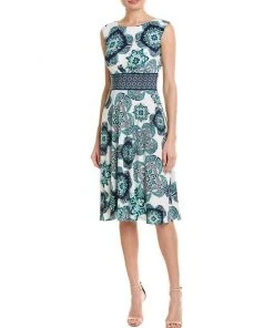 London Times - T4439M Printed Jewel A-Line Cocktail Dress
