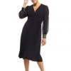 Mother Of The Bride London Times - T4547M V-Neck Long Sleeves A-Line Dress