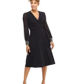 Mother Of The Bride London Times - T4547M V-Neck Long Sleeves A-Line Dress