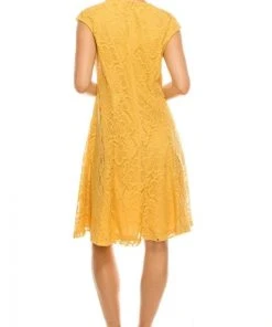 Cocktail Dresses London Times - T4555M V-Neck Crochet Lace A-Line Short Dress