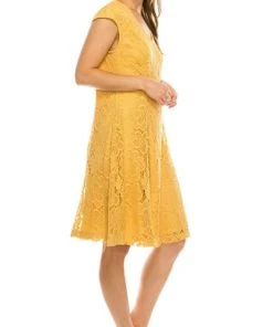 Cocktail Dresses London Times - T4555M V-Neck Crochet Lace A-Line Short Dress