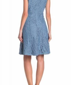Cocktail Dresses London Times - T4555M V-Neck Crochet Lace A-Line Short Dress