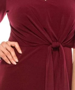 London Times - T4667M Elbow Length Flowy Midi Dress