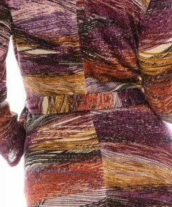 London Times - T4685M Long Sleeves Printed Wrap Dress