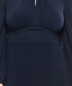 London Times - T4848M Bishop Sleeve Empire Short Dress Cocktail Dresses