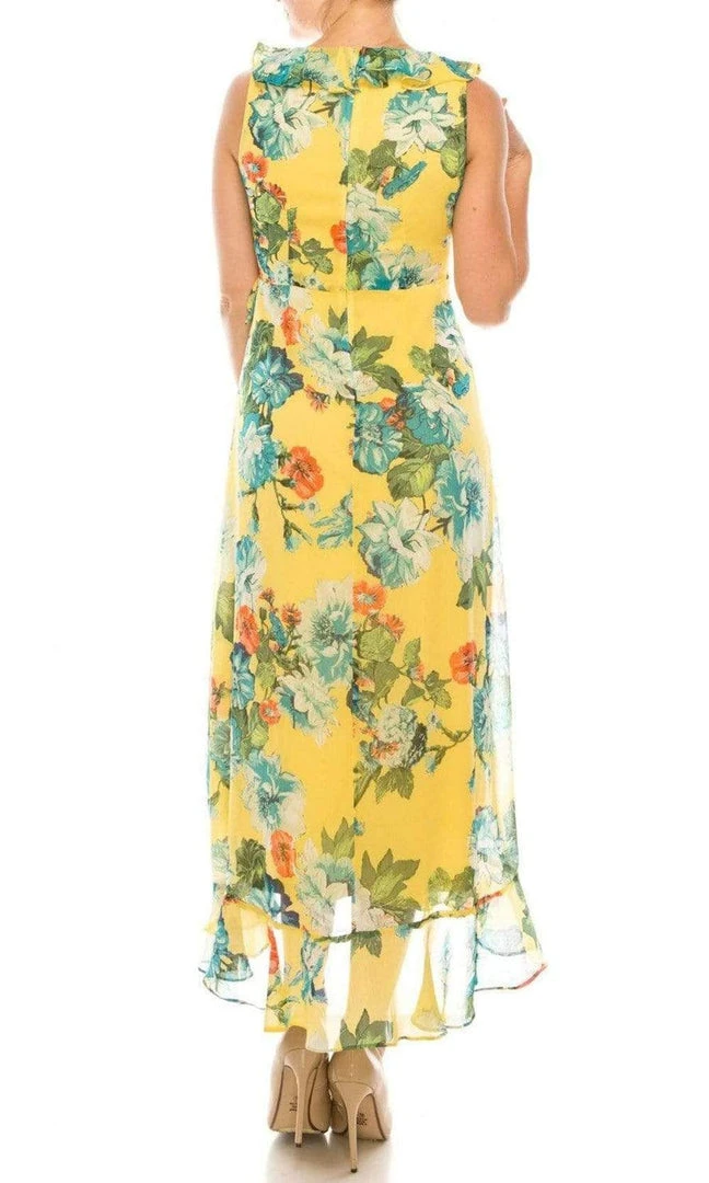 Cocktail Dresses London Times - T4899M Sleeveless Flowy Floral Dress 7 Cocktail Dresses London Times - T4899M Sleeveless Flowy Floral Dress