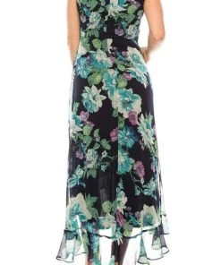 Cocktail Dresses London Times - T4899M Sleeveless Flowy Floral Dress 9 Cocktail Dresses London Times - T4899M Sleeveless Flowy Floral Dress