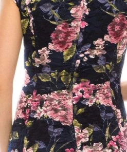 Cocktail Dresses London Times - T4934M Cap Sleeves Floral Print A-Line Dress 13 Cocktail Dresses London Times - T4934M Cap Sleeves Floral Print A-Line Dress